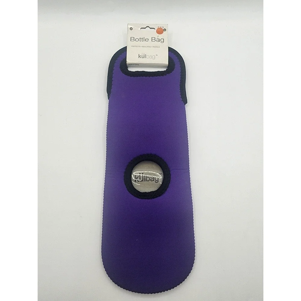 Kulbag Purple Neoprene Insulated Wine Water Bottle Carrier Bag One Size